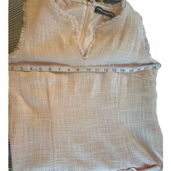 NWT Karl Langerfeld Paris Sleeveless Tonal Tweed Pink Sheath Women’s Dress Sz 8 - Picture 14 of 16